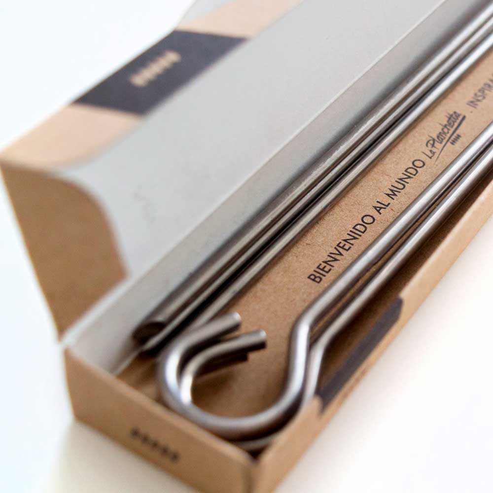 set de 6 pinchos de acero la planchetta en caja