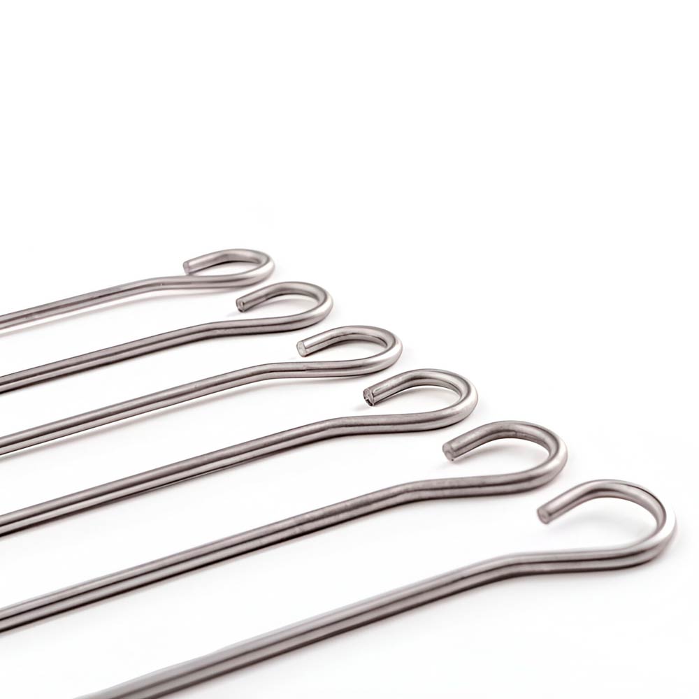 set de 6 pinchos de acero la planchetta