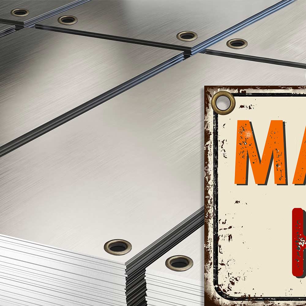 cartel y chapa decorativa estilo retro vintage