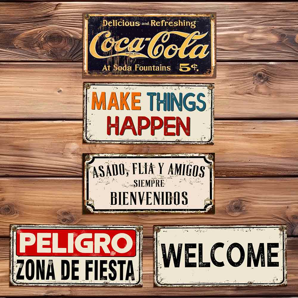 carteles y chapas decorativas retro vintage para onda quincho