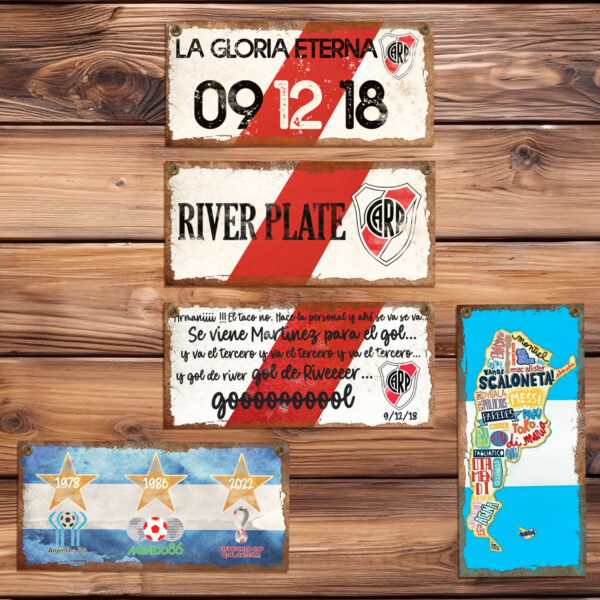 SET DE CHAPAS DECORATIVAS DE RIVER