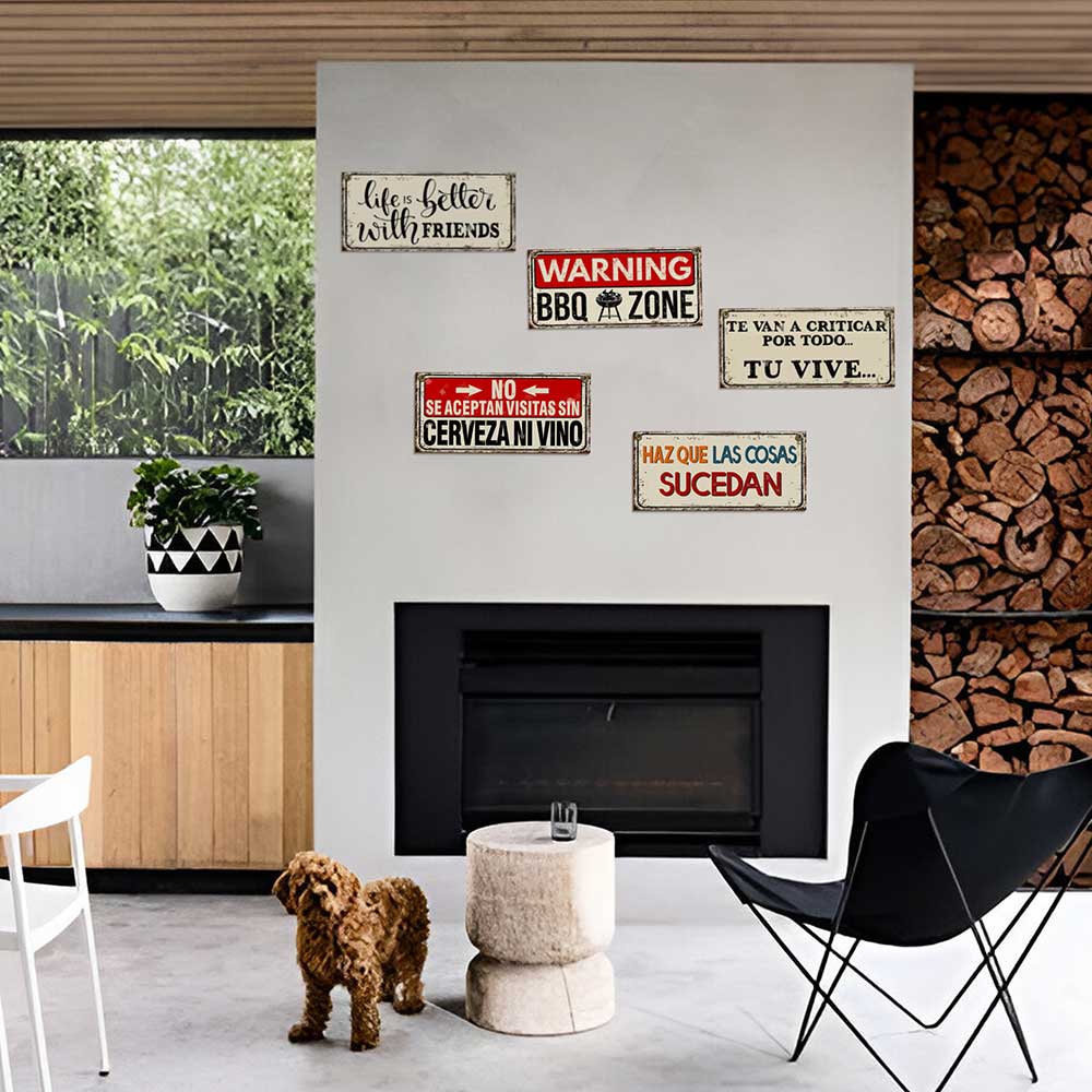 carteles y chapas decorativas retro vintage para onda quincho