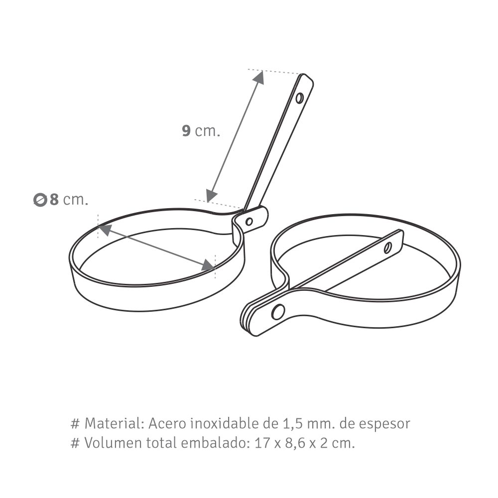 caracteristicas del set de moldes para huevos marca la planchetta