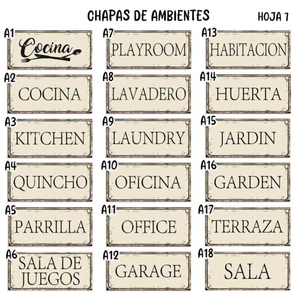 CHAPAS vintage decorativas de Ambientes