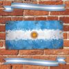 cartel y chapa decorativa retro vintage de la bandera argentina