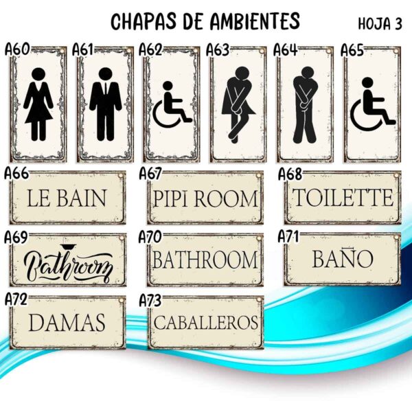 CHAPAS vintage decorativas de Ambientes