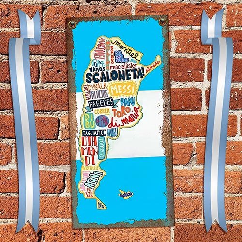 cartel y chapa decorativa retro vintage de la scaloneta