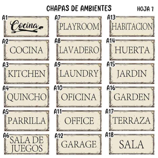 catalogo. carteles y CHAPAS decorativas retro vintage de Ambientes