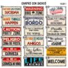 carteles y CHAPAS decorativas retro vintage de dichos y frases