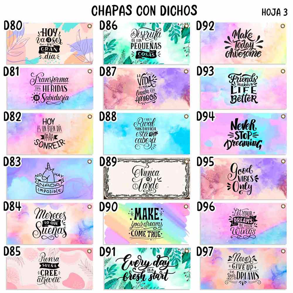 carteles y CHAPAS decorativas retro vintage de dichos y frases