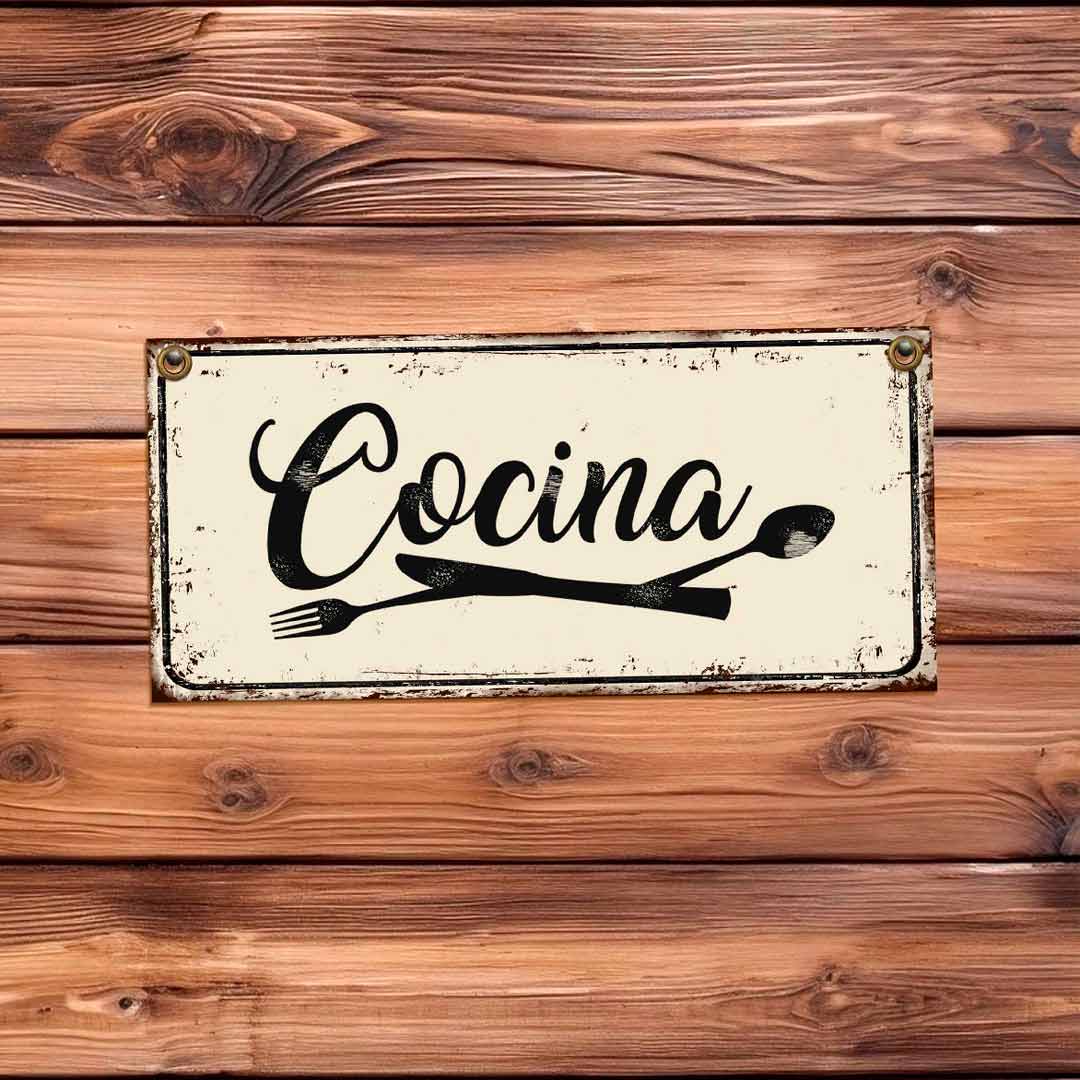 chapas decorativas retro vintage de ambientes cocina. carteles