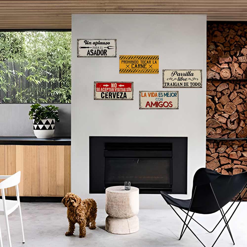 carteles y chapas decorativas retro vintage para onda quincho