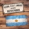 set de 10 carteles y chapas decorativas retro vintage ideales para un quincho