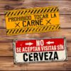 set de 10 carteles y chapas decorativas retro vintage ideales para un quincho