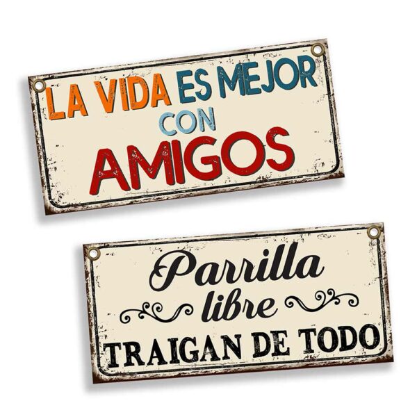 2 de 10 chapas decorativas vintage quincho