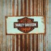cartel y CHAPA decorativa retro vintage de motos harley davidson