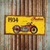 cartel y CHAPA decorativa retro vintage de motos indian