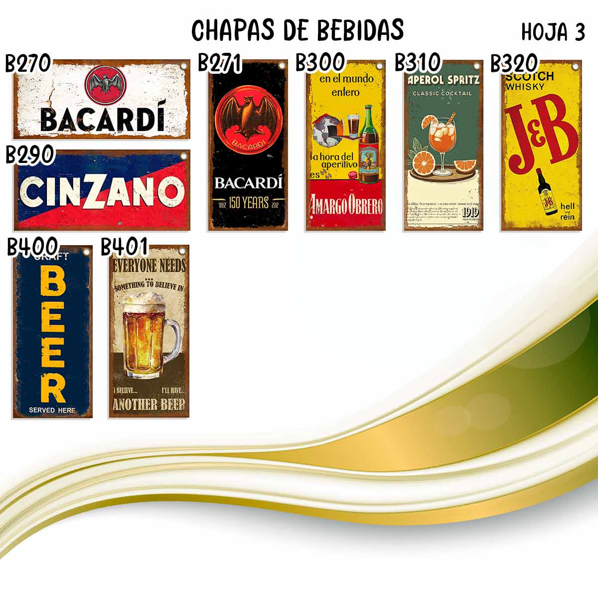 carteles y CHAPAS decorativas retro vintage decorativas de bebidas. catalogo