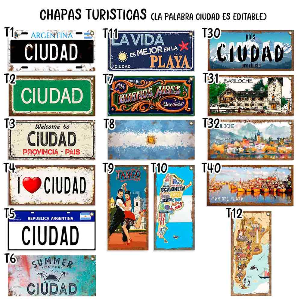 CHAPAS retro vintage decorativas turisticas. catalogo