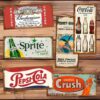 carteles y CHAPAS decorativas retro vintage de bebidas