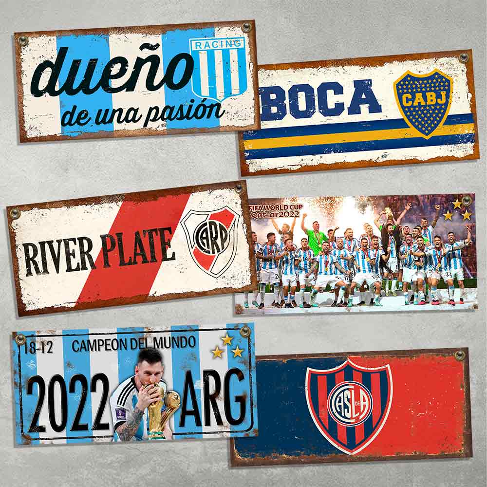 carteles y chapas decorativas retro vintage de futbol