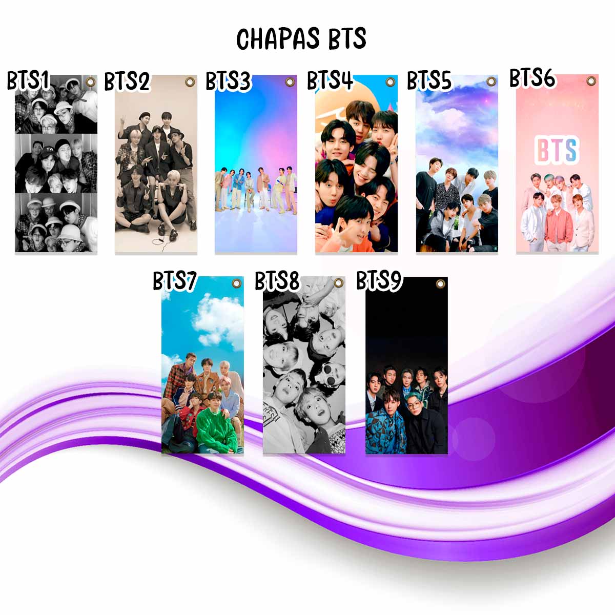 carteles y chapas decorativas del grupo musical coreano bts, catalogo