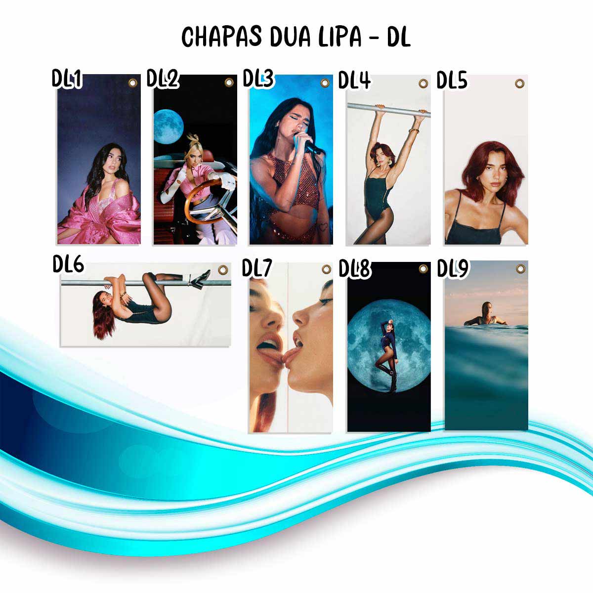 carteles y chapas decorativas de Dua Lipa, catalogo