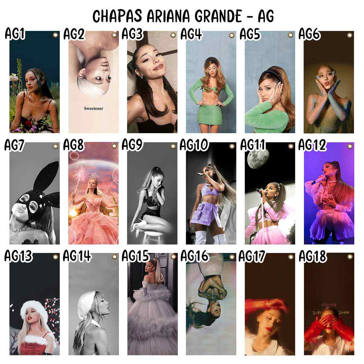 carteles y chapas decorativas de ariana grande. catalogo