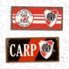 cartel chapa decorativa retro vintage de river plate (carp) y escudos de river