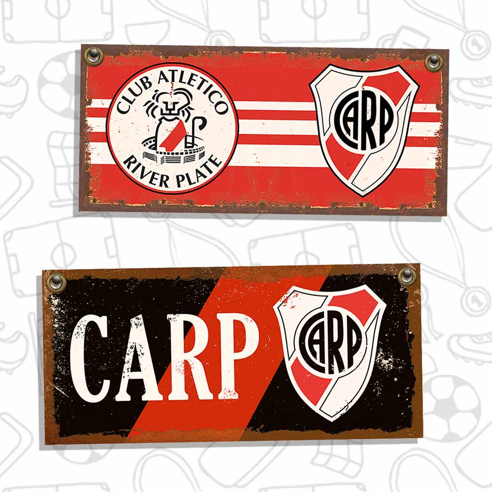 cartel chapa decorativa retro vintage de river plate (carp) y escudos de river cartel chapa decorativa retro vintage de river plate (carp) y escudos de river