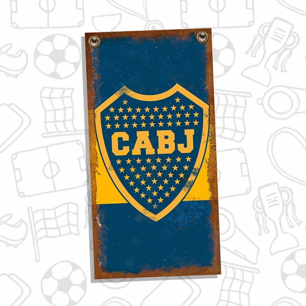 Set de 10 carteles y chapas retro vintage de Boca Juniors, mundiales, messi, maradona y mundial 78