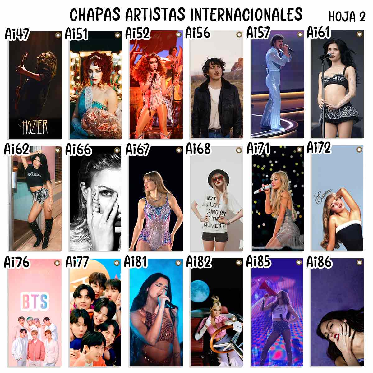 carteles y chapas decorativas de artistas internacionales. catalogo