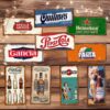 set de 10 carteles y Chapas decorativas retro vintage de bebidas.
