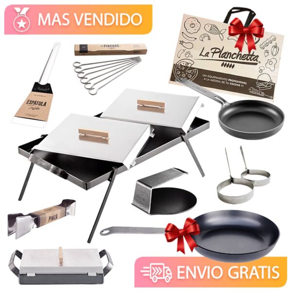 Combo de La Planchetta con sarten y bolsa de tela de regalo