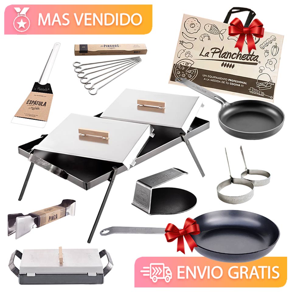 Combo de La Planchetta con sarten y bolsa de tela de regalo