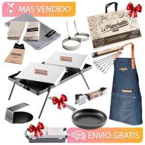 Combo de La Planchetta con provoletera, mini planchetita y bolsa de tela de regalo