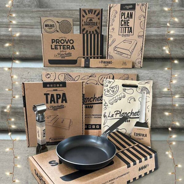 Combo de La Planchetta con sarten y bolsa de tela de regalo