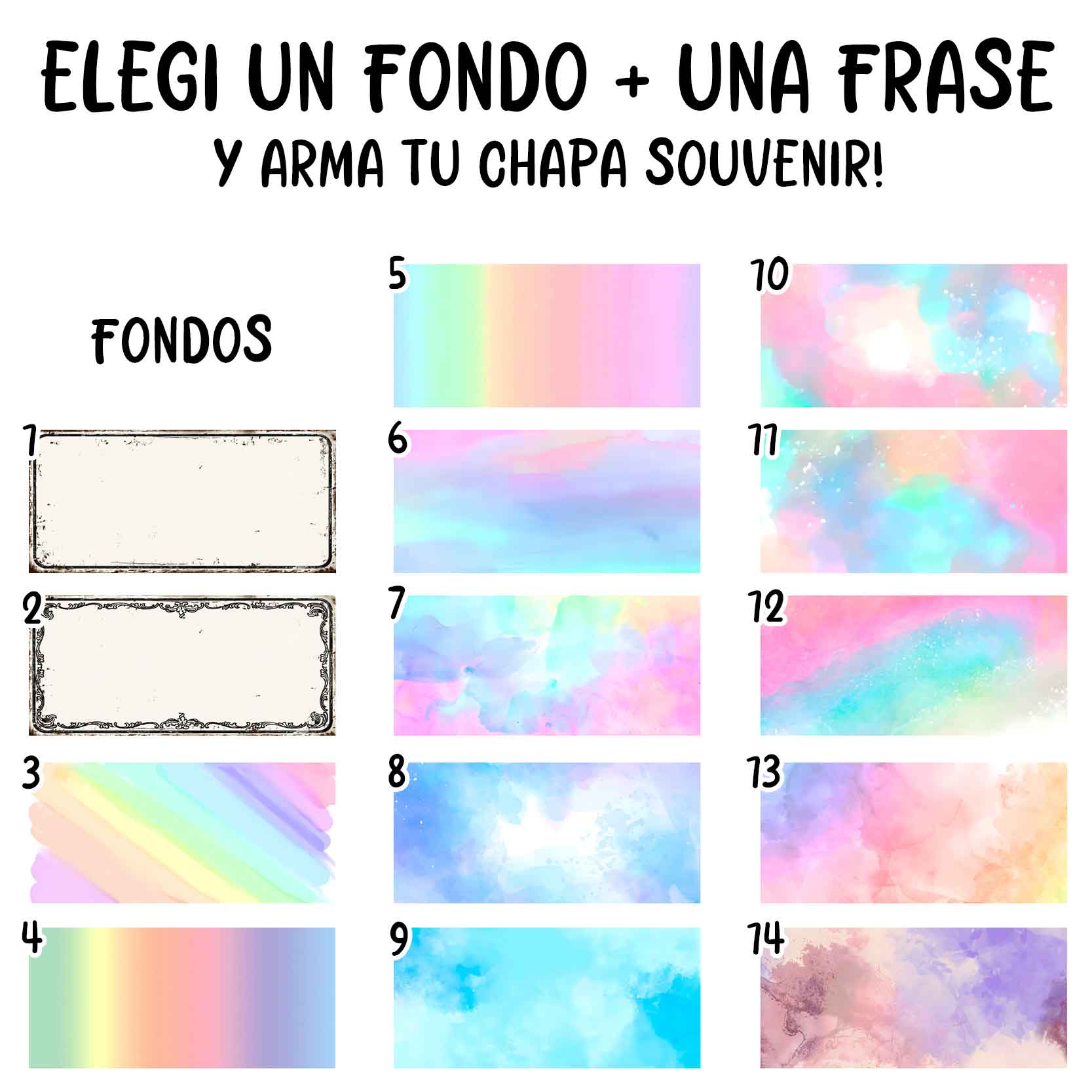 Catalogo de chapas retro estilo vintage para souvenires