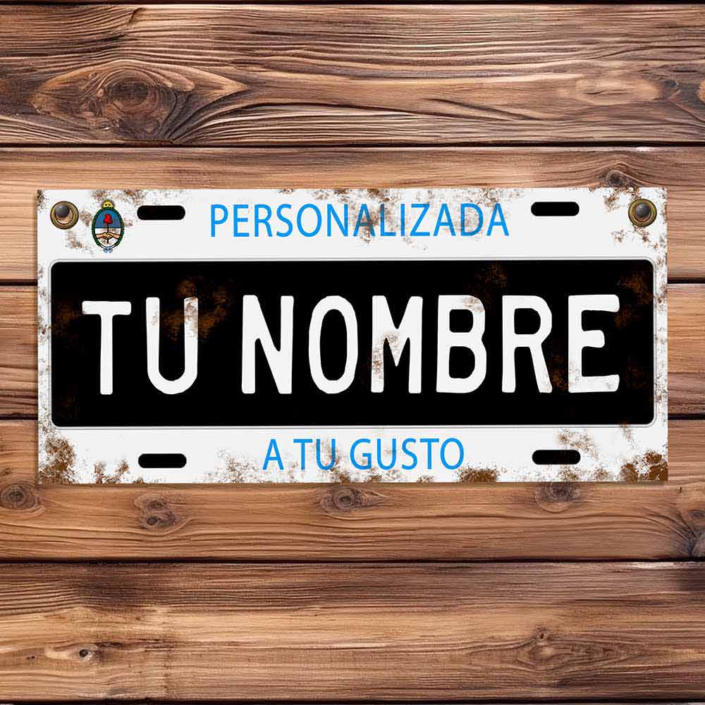 cartel CHAPA DECORATIVA PERSONALIZADA ESTILO VINTAGE! Modelo patente vieja